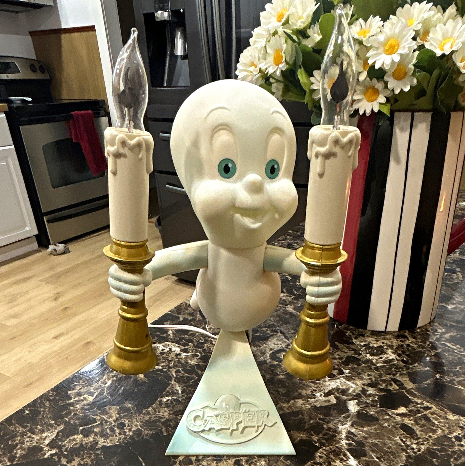 Vintage 1996 Trendmasters Casper Candelabra light-up Halloween decoration Vintage 1996 Trendmasters Casper Candelabra light-up Halloween decoration