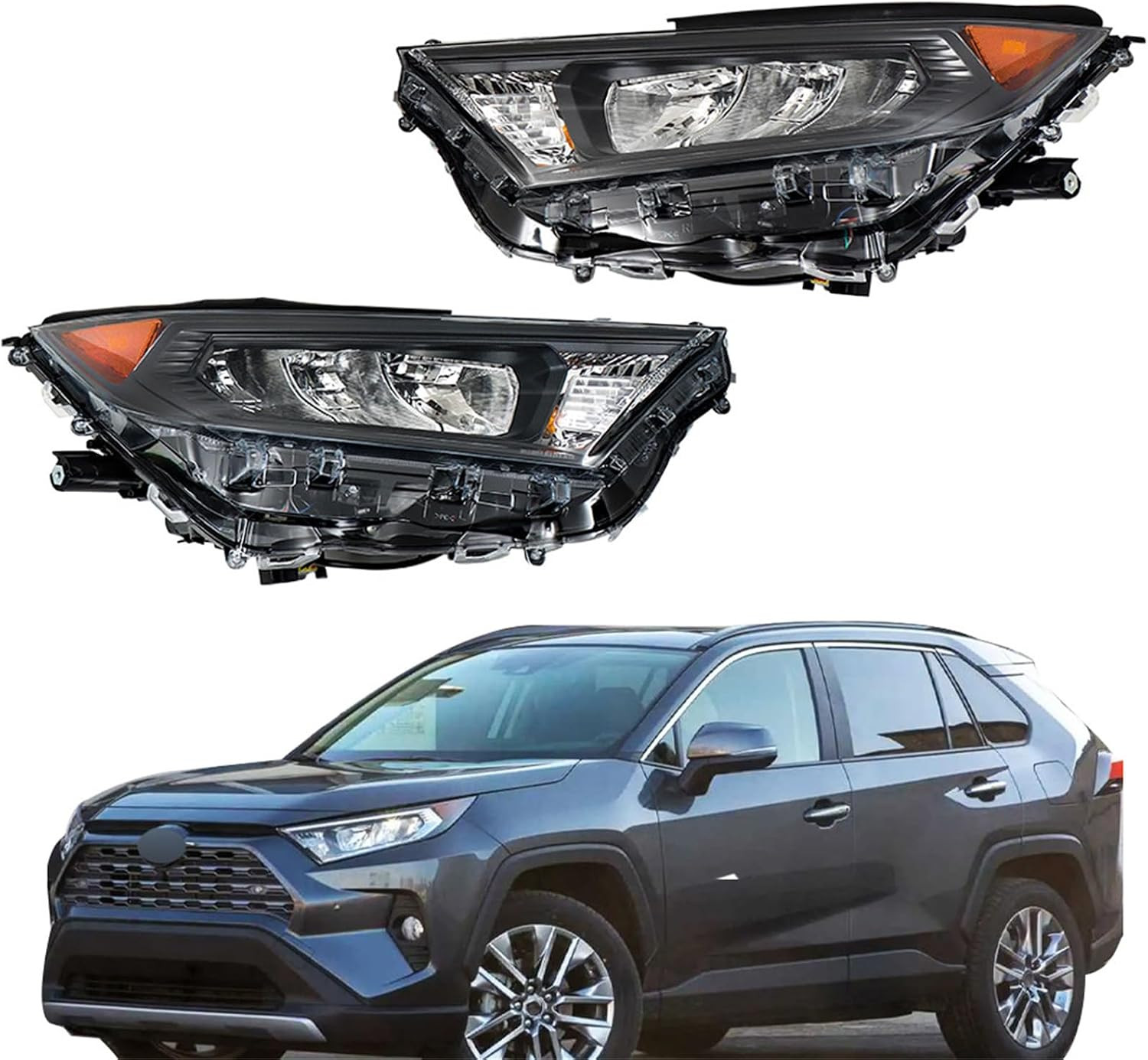 Headlights Replacement for 2019-2021 RAV4 LE XLE Headlight Assembly Driver and P Headlights Replacement for 2019-2021 RAV4 LE XLE Headlight Assembly Driver and P