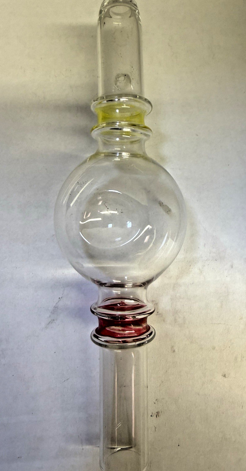 Very Rare 70's Double Bubble Red & Yellow Carburetor By Glass Head Unused 8 Inch