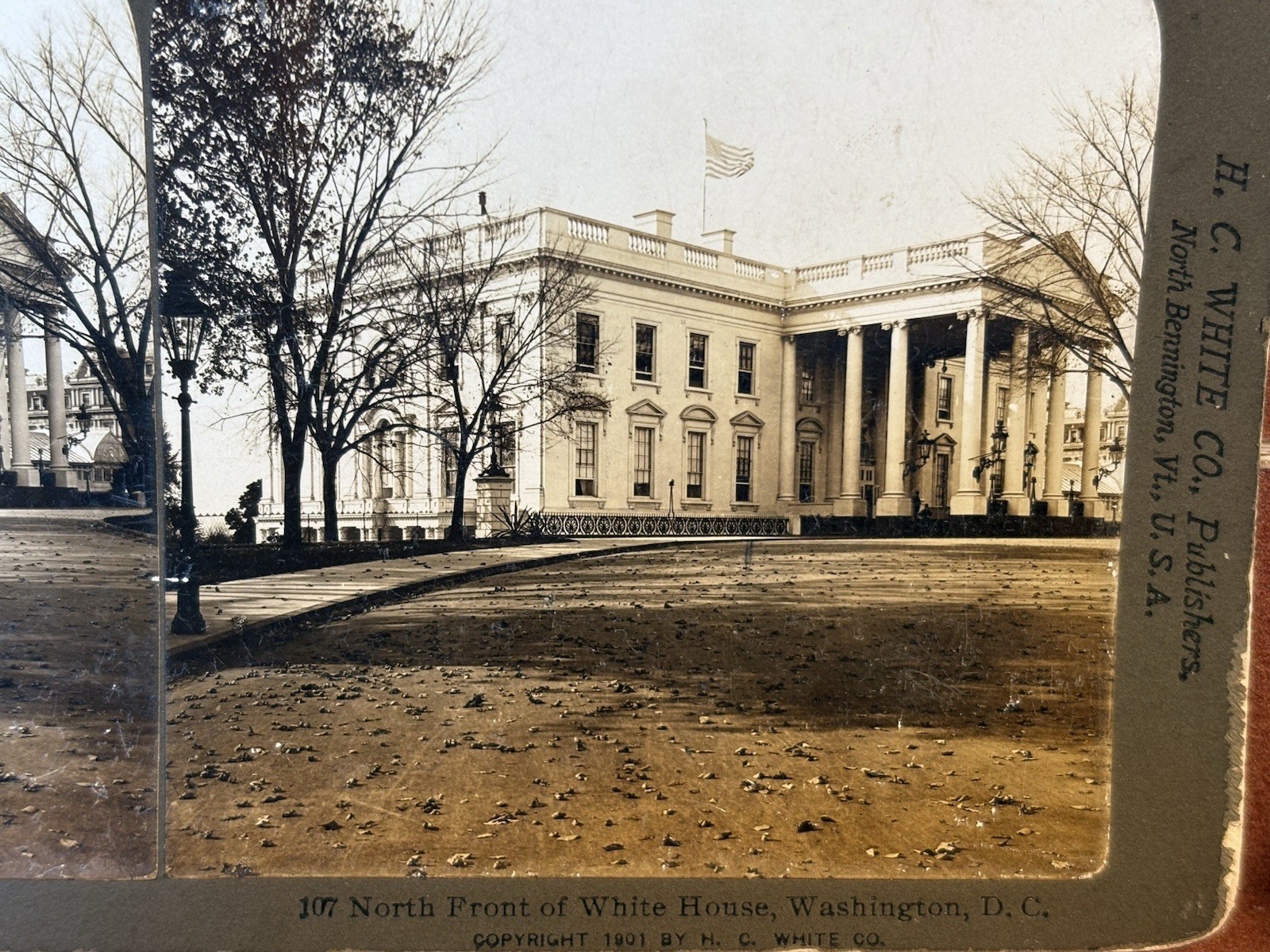 1901 White House Washington D.C. “Perfec” Stereograph by H. C. White Antique 