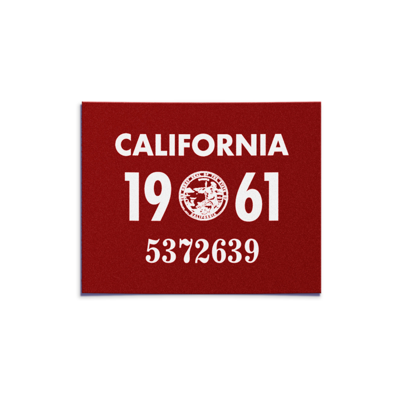 1961 California License Plate Year Sticker - YOM - CA DMV Registration Tab