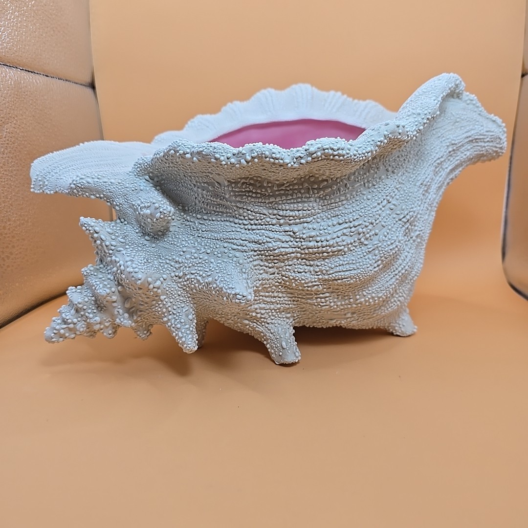 VTG Ceramic Conch Seashell Planter Textured Glaze Footed 12.25 In Nautical VTG Ceramic Conch Seashell Planter Textured Glaze Footed 12.25 In Nautical