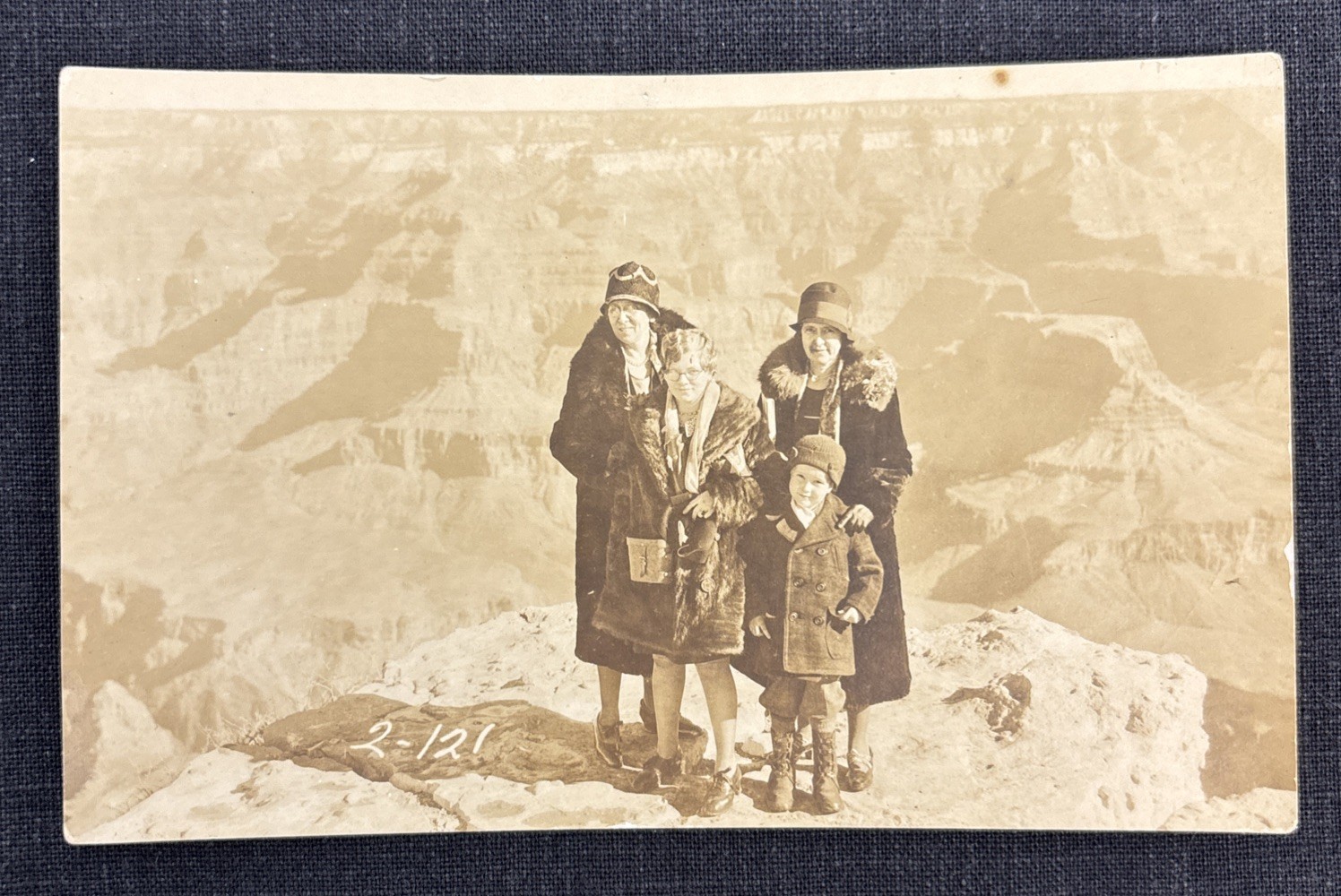 Vintage 1928 Family Grand Canyon National Park Real Photo Postcard RPPC Arizona