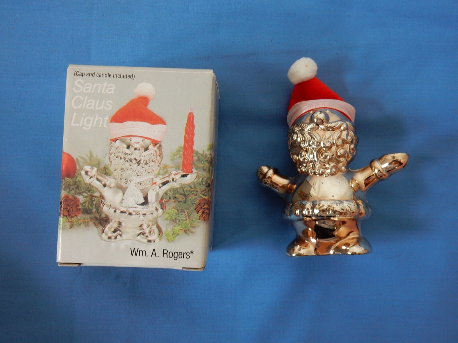 Rogers Oneida Silverplate Santa Claus Light Candleholder in Box
