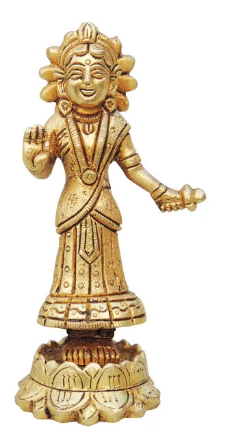 Radha Ji Statue Brass Hindu Deity Goddess Idol Vastu Puja Home Temple 5 Inch
