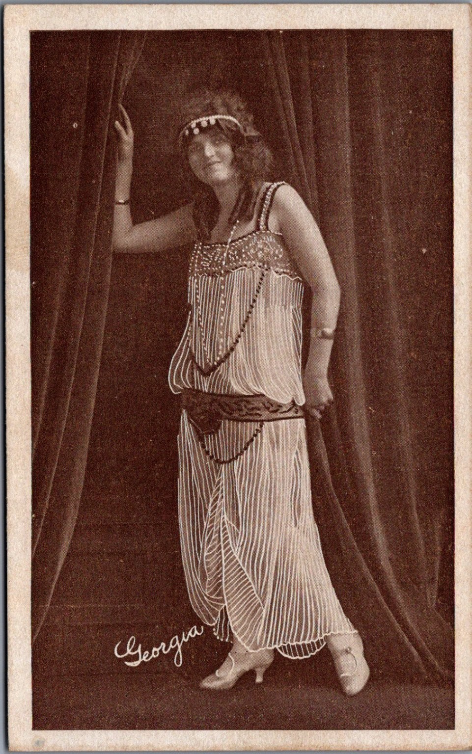 Vintage Real Photo Postcard Flapper Woman \