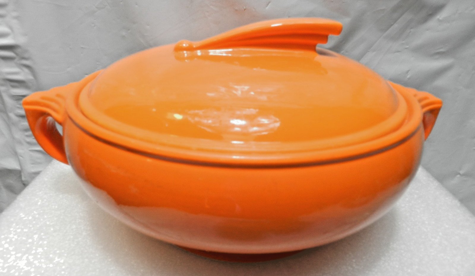 Vintage Hall's Ceramic Porcelain Casserole - Sun Dial - Orange - 11