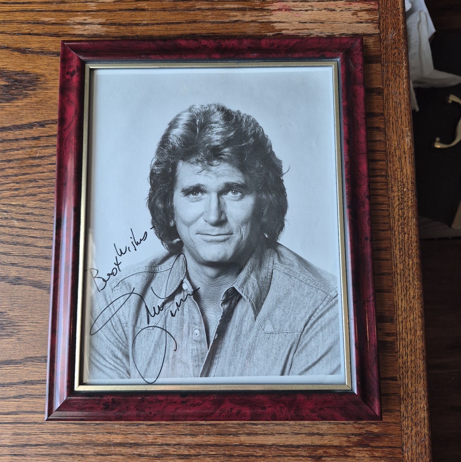 Michael Landon Hand Signed Black and White Photo 8 Michael Landon Hand Signed Black and White Photo 8