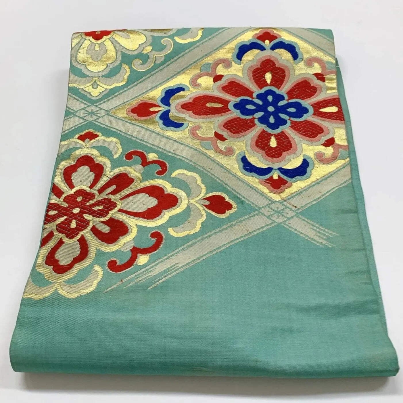 7370# Japanese Antique Nagoya Obi Belt Kimono Fabric Silk Traditional