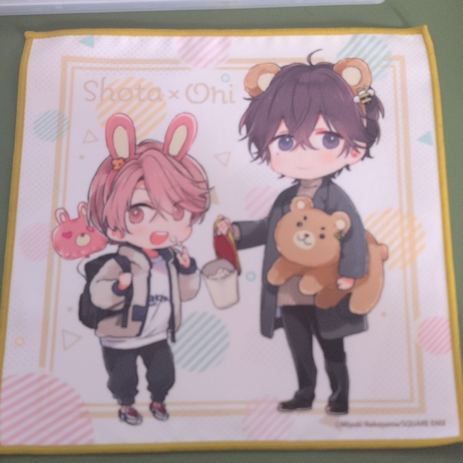TWO SQUARE ENIX Shota x Oni Japanese Animation Multicolor Handkerchief