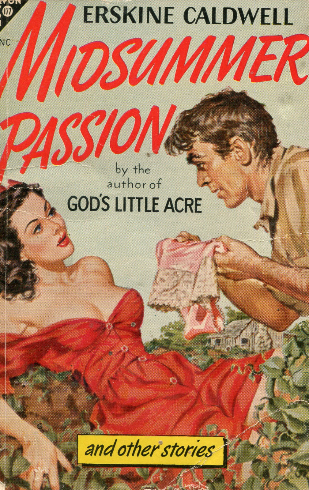 Erskine Caldwell MIDSUMMER PASSION Avon #177 1948 GGA Sleaze Great Cover Art