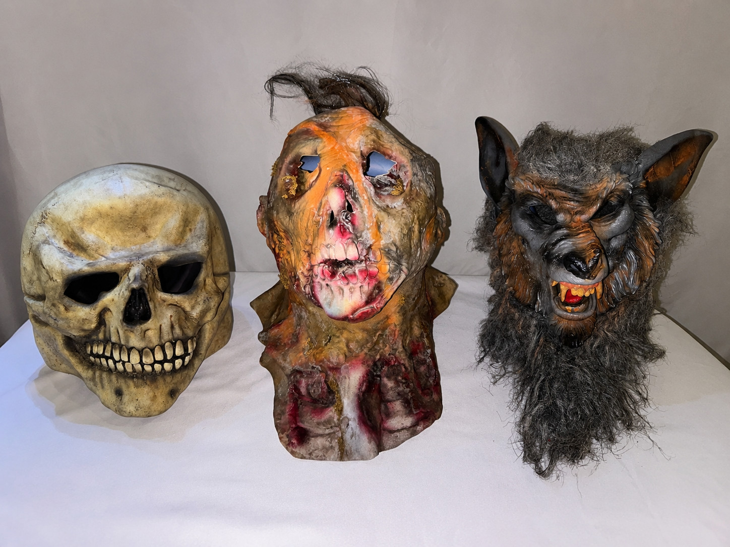 Lot of 3 older/vintage Halloween horror masks sold together as shown.