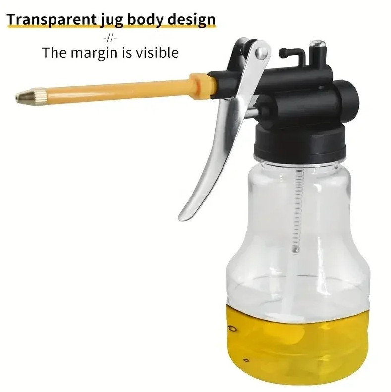 250ML Oil Can Pump Oiler Plastic Lubrication High Pressure