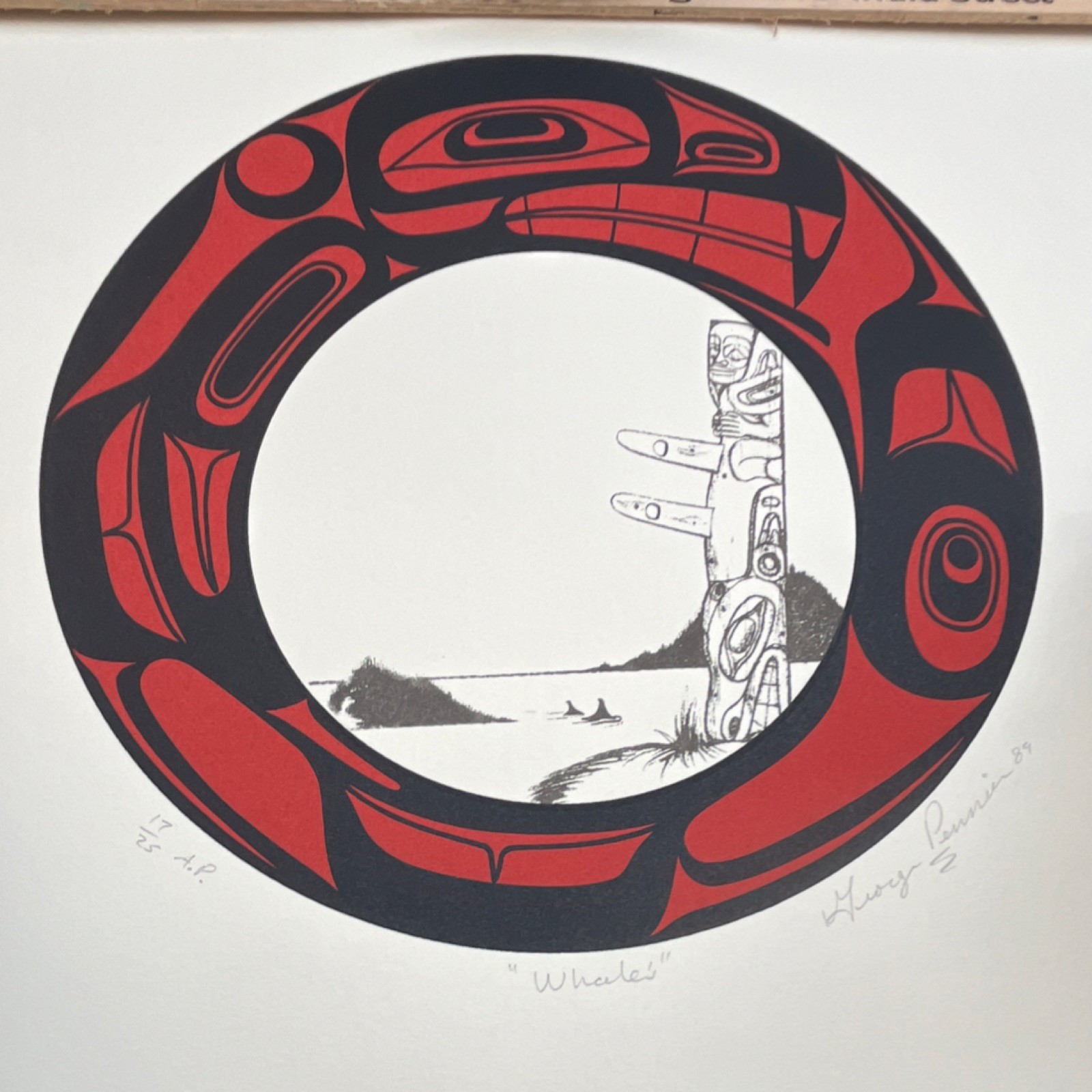 George Pennier Whale 1989 Handmade Canadian Aboriginal Art Print