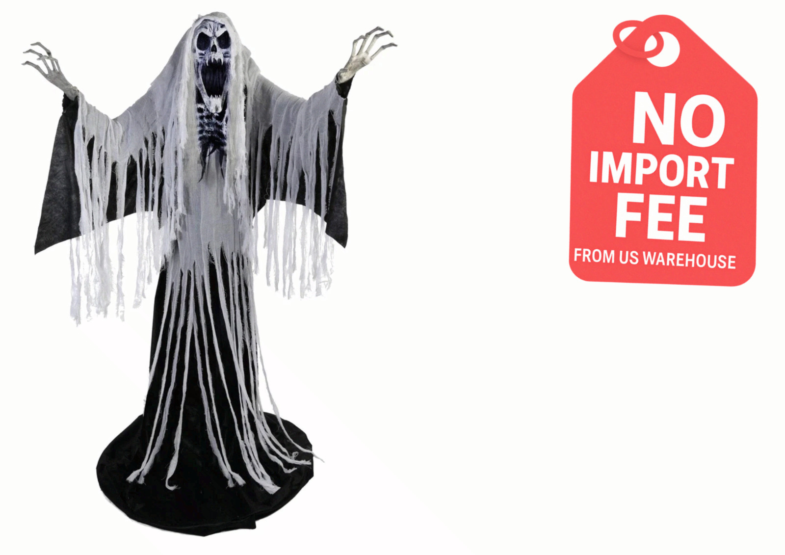 7\' Animated Towering Wailing Soul Halloween Decoration