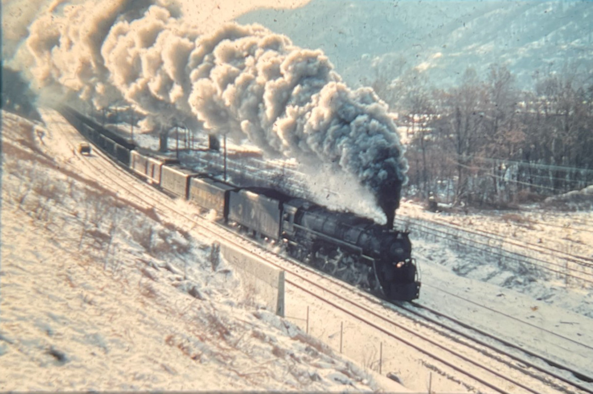 Chessie System Railroad #614T Steam Locomotive - Marmet, WV - 35mm photo Slide