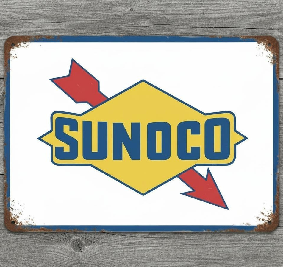 Sunoco Gas Company 8 x 12 Vintage Novelty Metal Sign Made In USA New