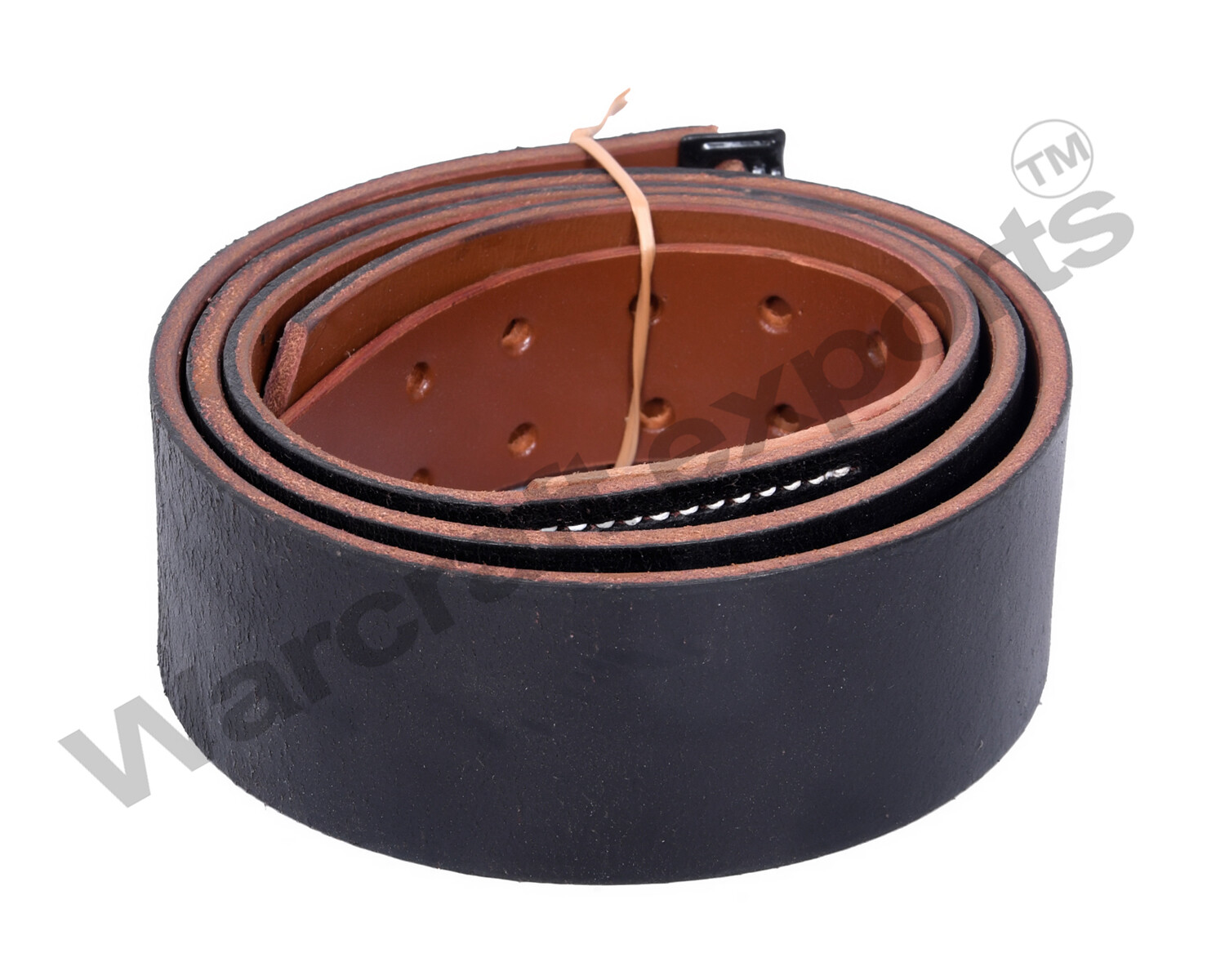 WWII German Army Black Heer Leather Belt - 120cm