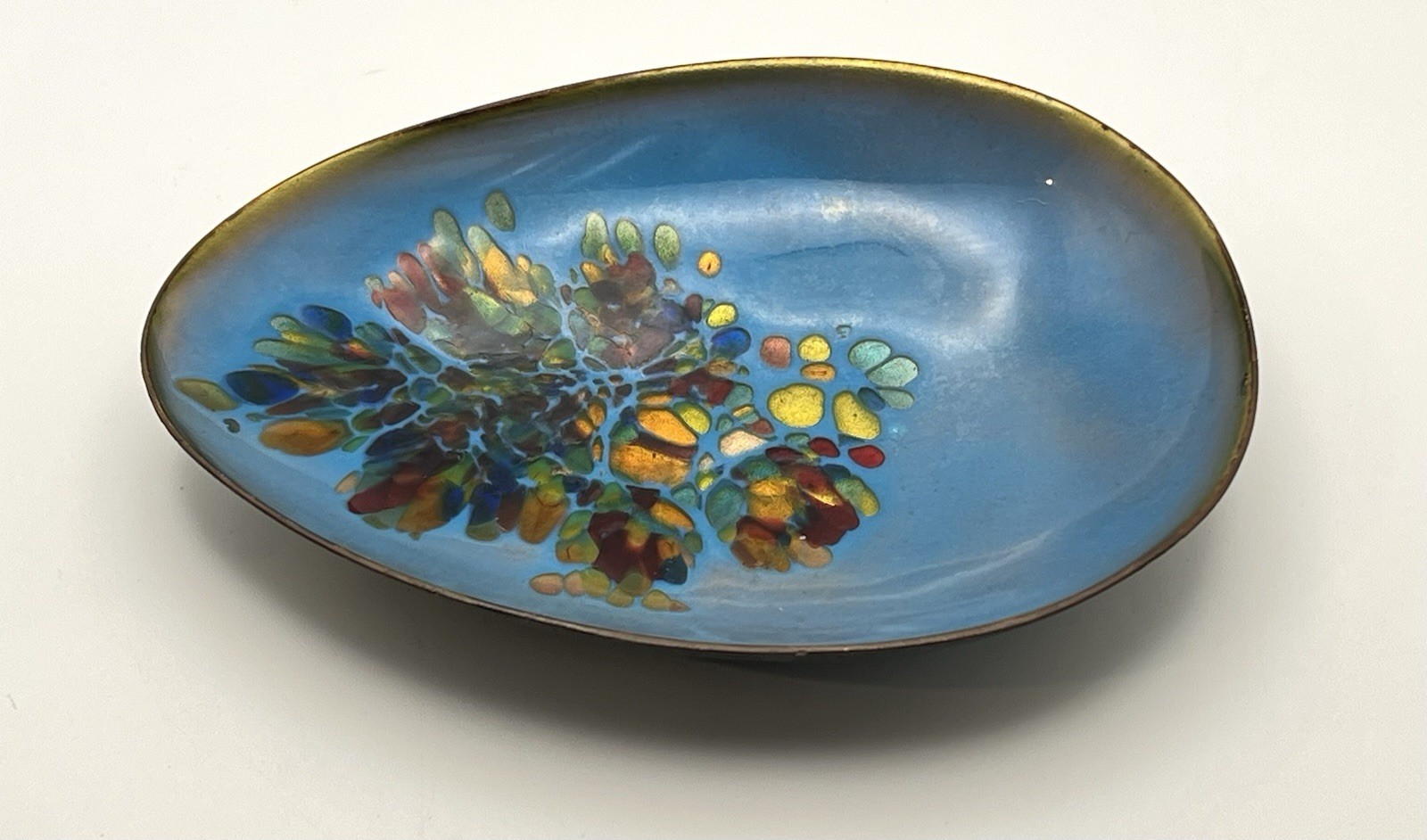 Kareka Enameled Copper Egg-Shaped Trinket Dish Made in USA