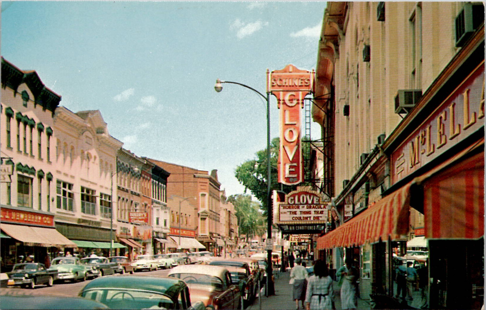 c1960s Gloversville New York Main Street Movie Theater Sign Postcard Lot of 100