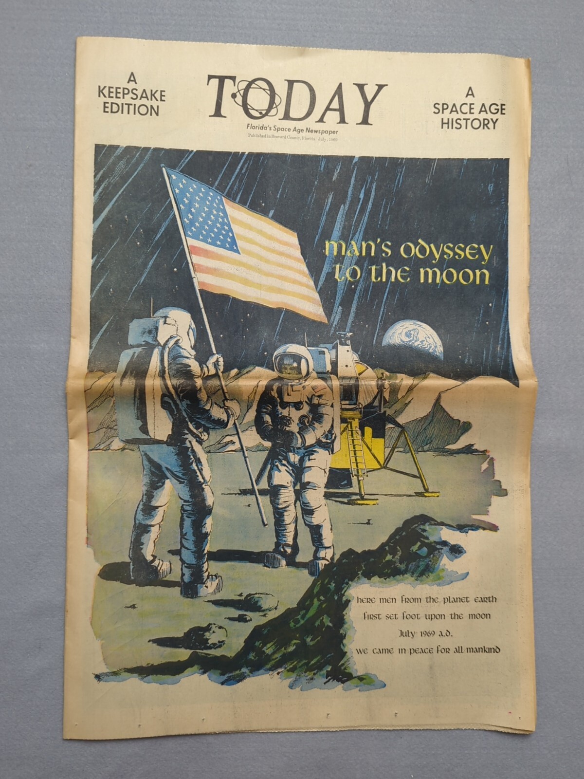 RARE Today Newspaper Man's Odyssey To The Moon Historical Keepsake Edition 