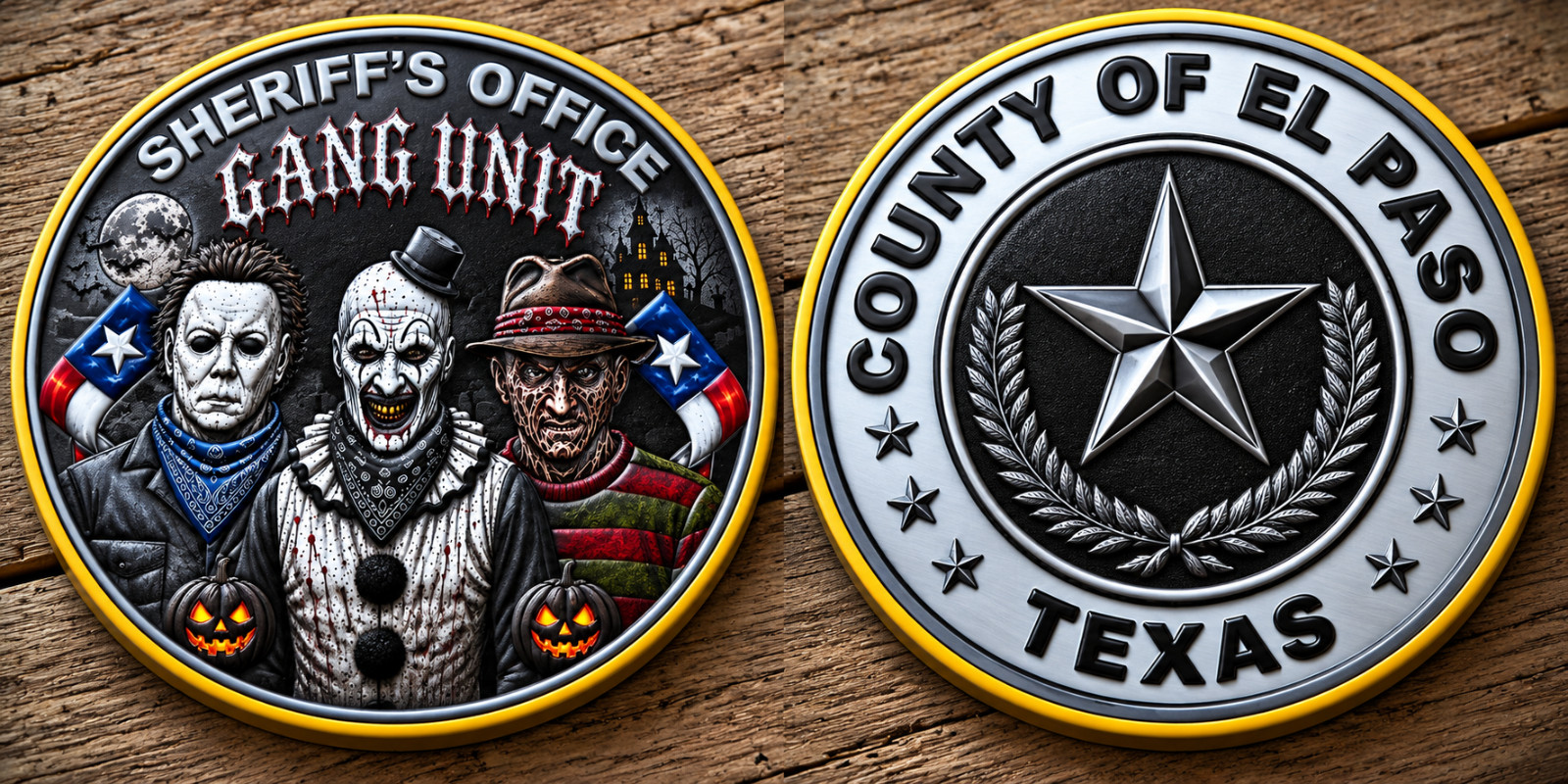 El Paso County Sheriff Halloween Gang Unit Challenge Coin  Texas Horror Police