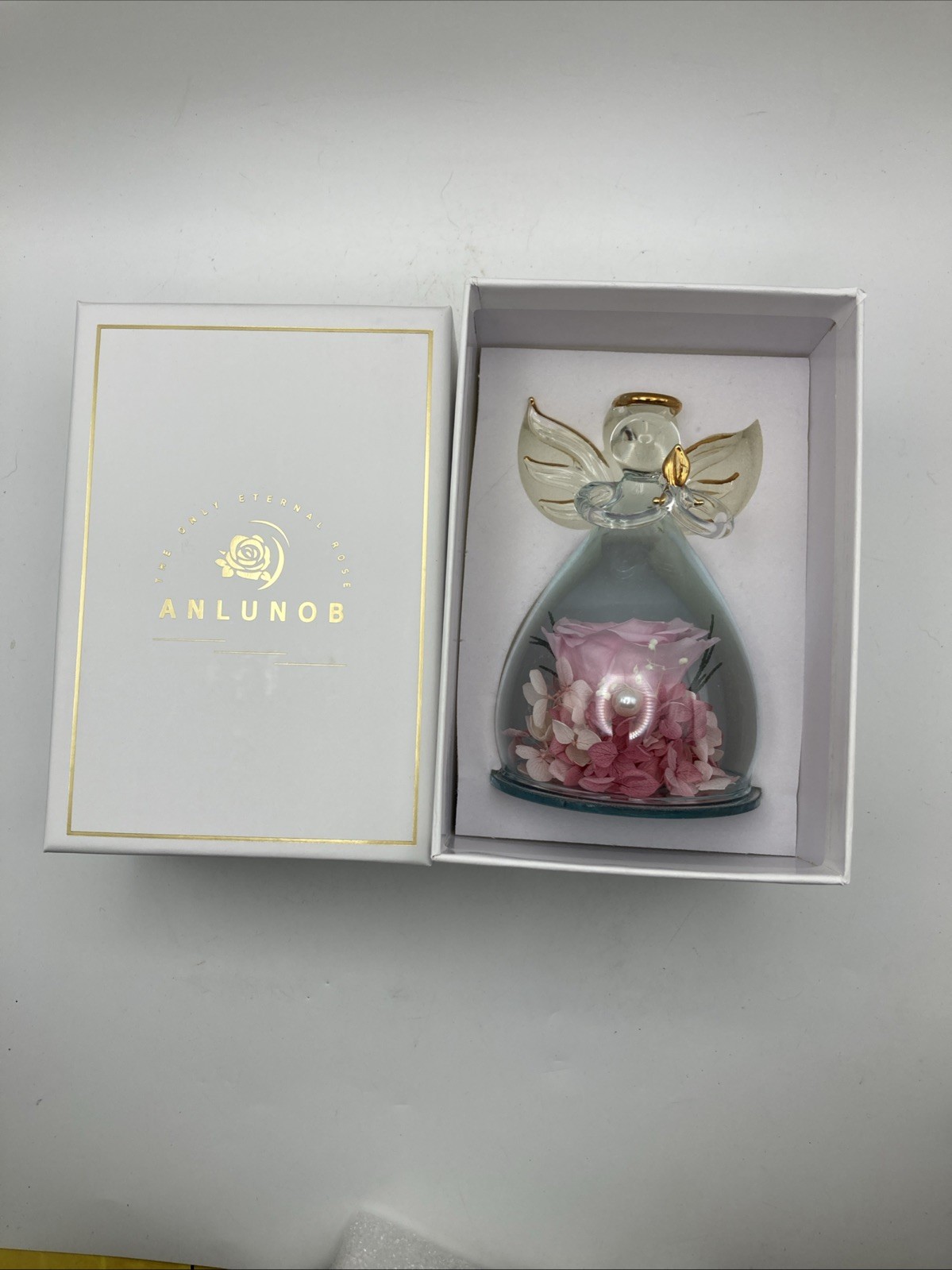 Anlunob “The Only Eternal Rose “ Angel Gift NIB REAL ROSE 🌹