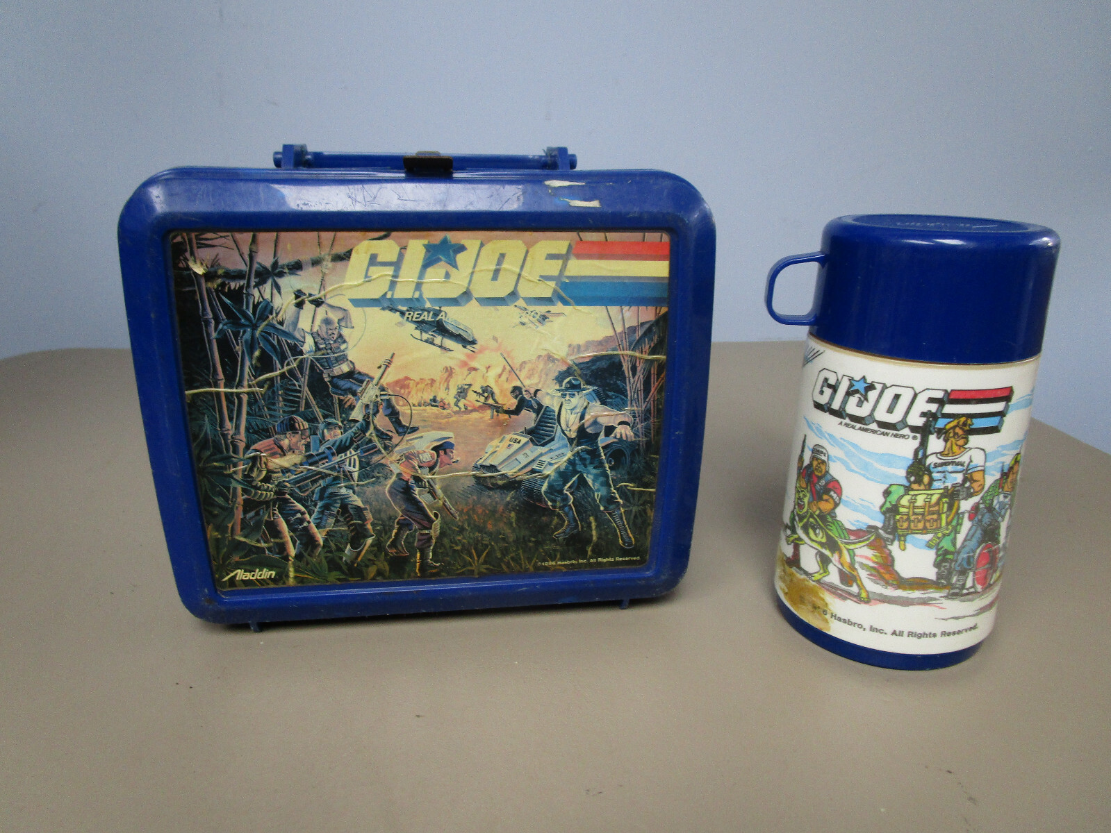 G.I. JOE A Real American Hero LUNCHBOX & THERMOS 1986 Aladdin Hasbro GI Joe