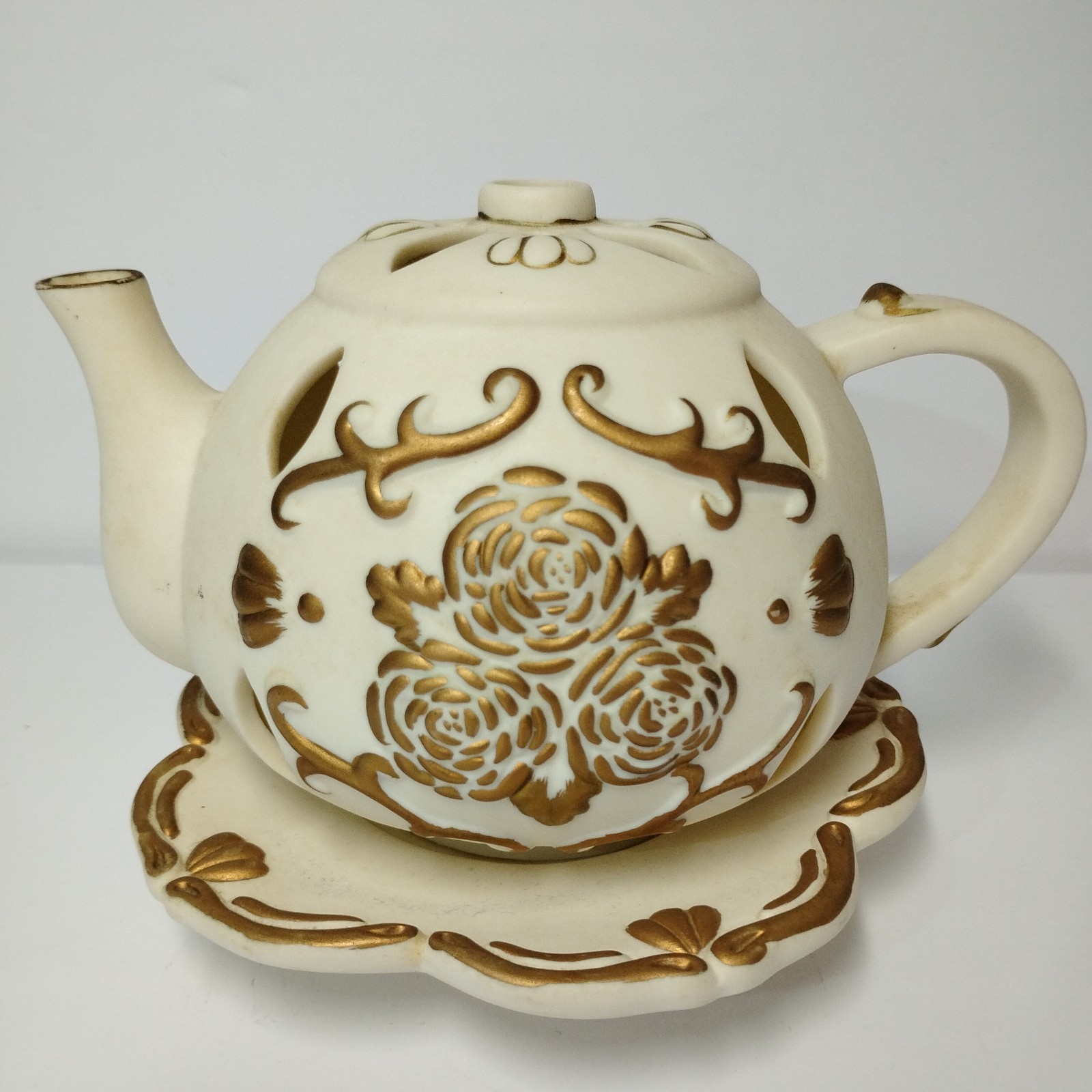 🫖Vintg. Partylite Tea Time Teapot Tealight Candle Holder '90's Pre-Owned No Box