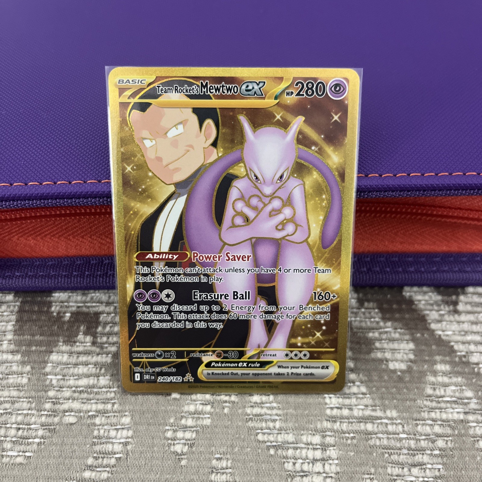 Pokémon Team Rocket's Mewtwo ex Destined Rivals Hyper Rare Holo 240/182