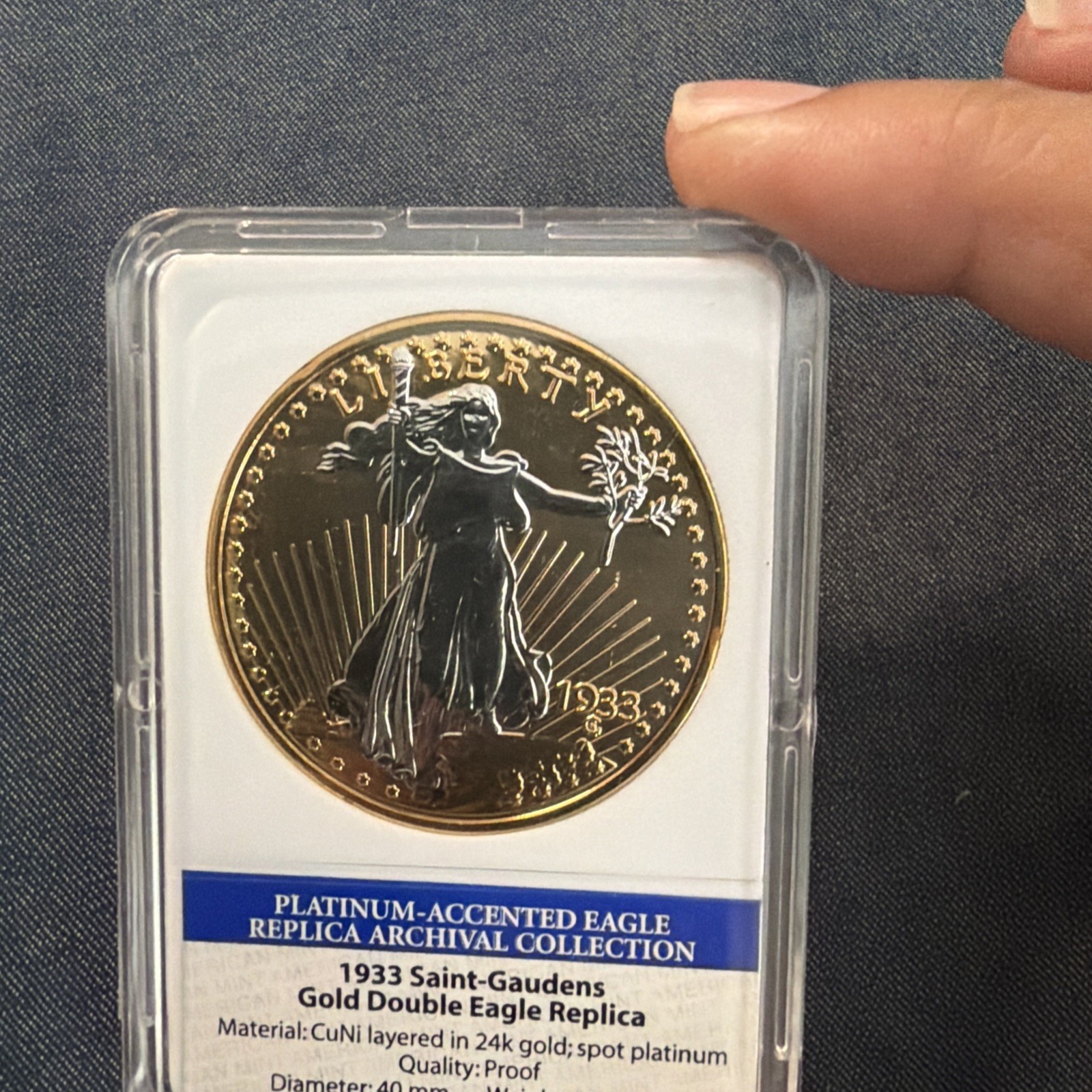 1933 Saint-Gaudens Gold Double Eagle 24K Gold & Platinum Layered Proof 1933 Saint-Gaudens Gold Double Eagle 24K Gold & Platinum Layered Proof