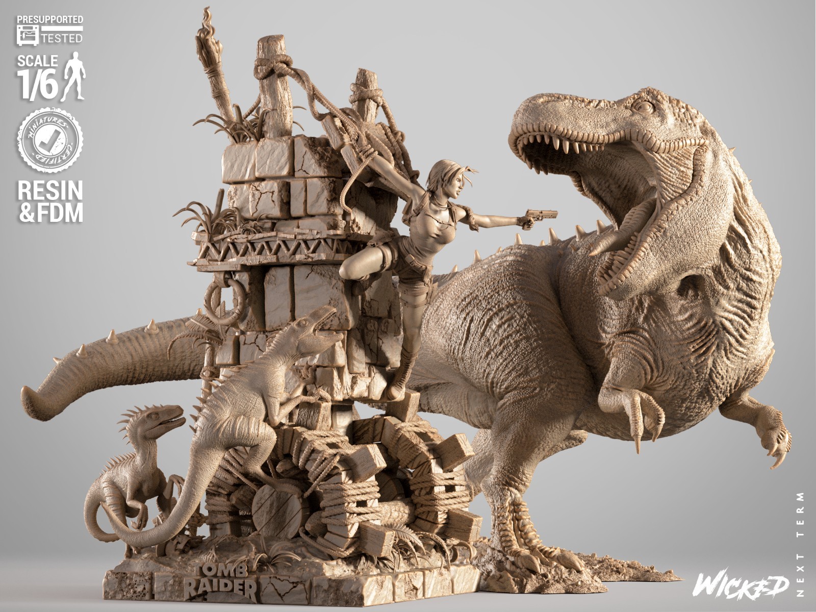 Tomb Raider Diorama Resin Sculpture Statue Model Kit  Unpainted/Unassembled