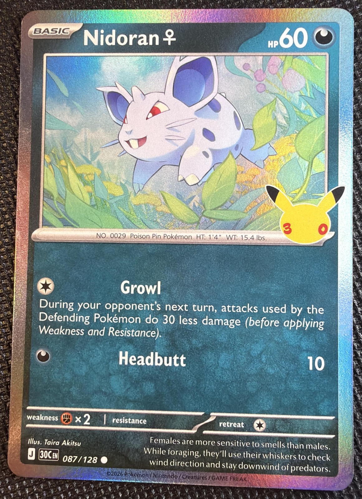 2026 Pokemon 30th Celebration Nidoran #087/128
