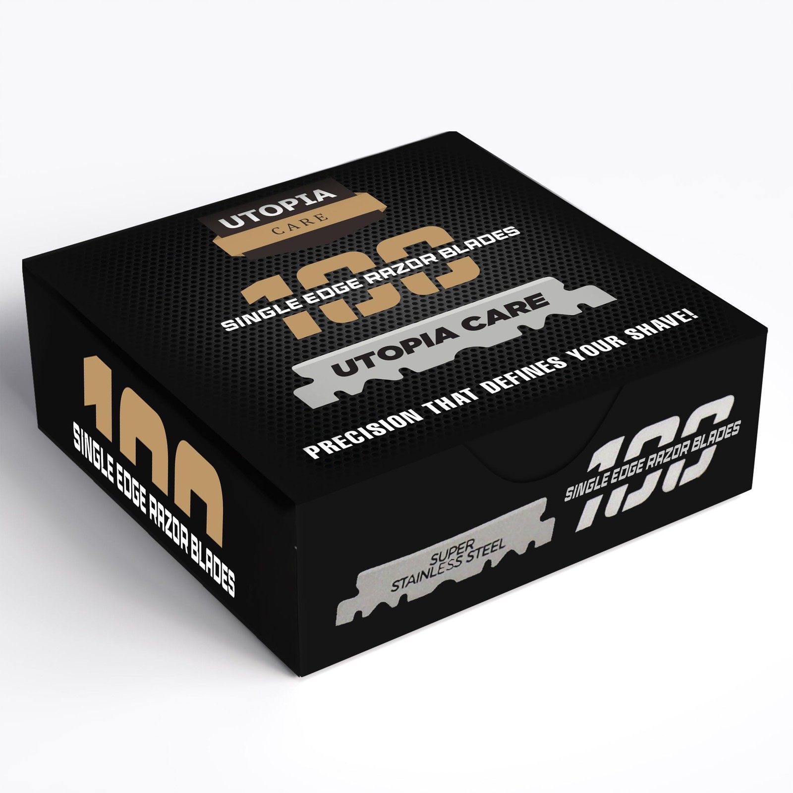 Utopia Care Single Edge Razor Blades,Stainless 1 Count (Pack of 100), Silver