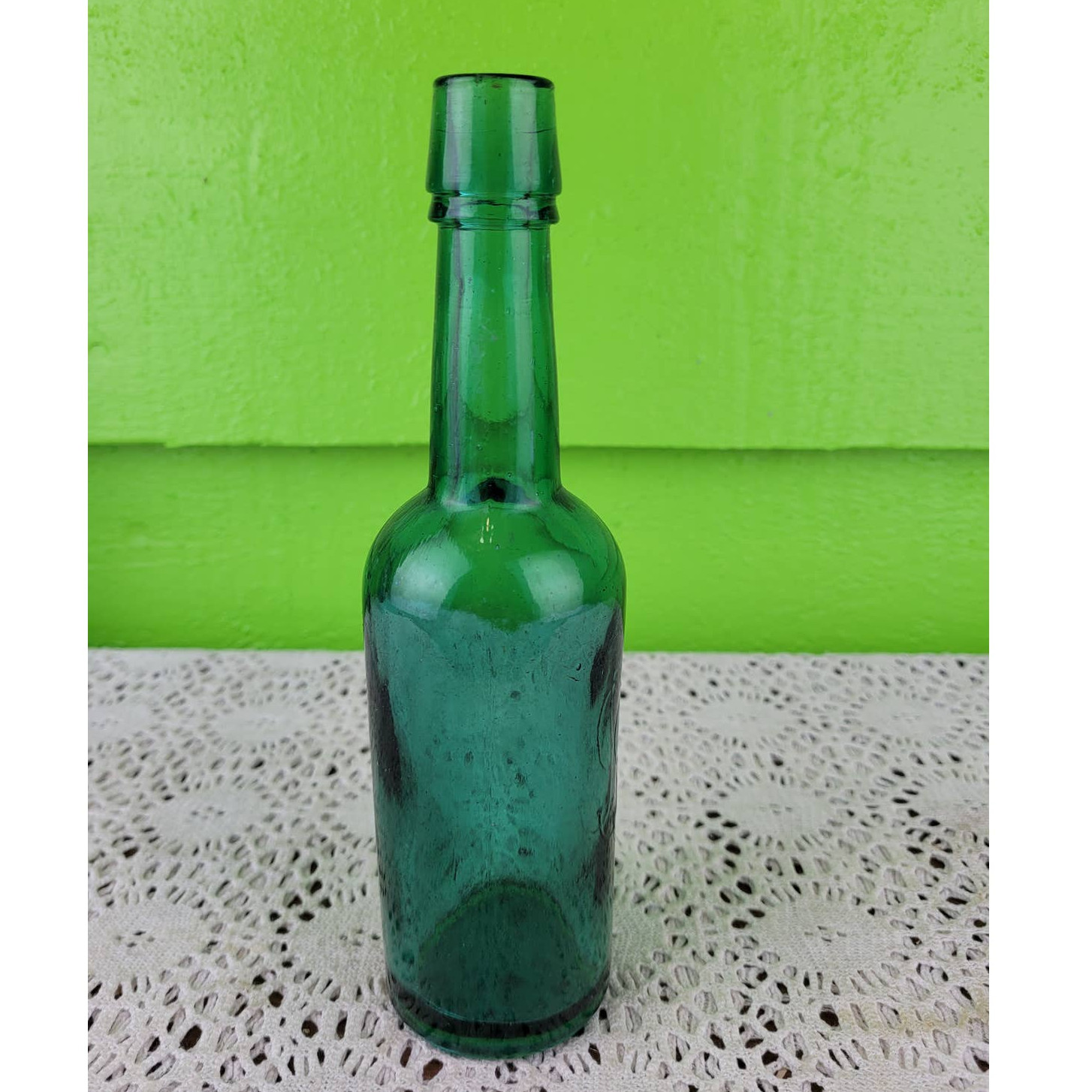 Antique JSP Joseph S Pederson Teal Medical Malt Tonic Glass Bottle 1860 -1885