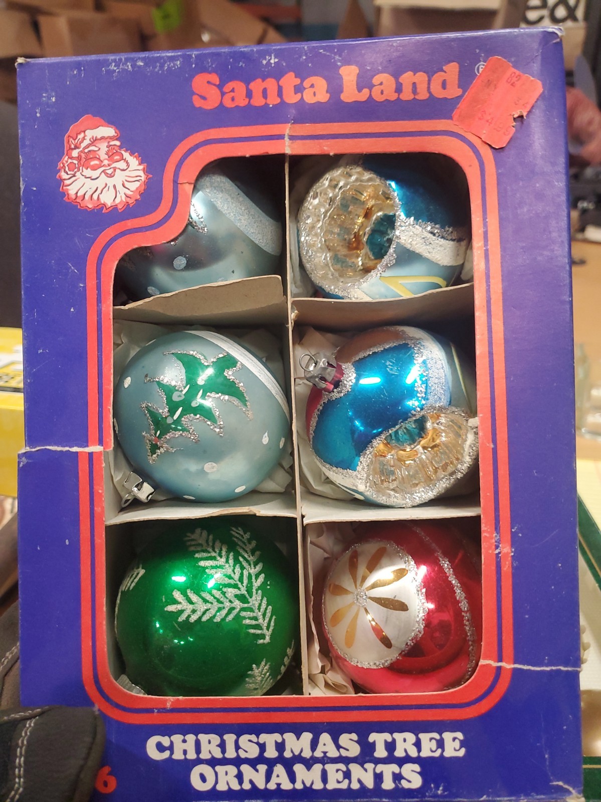 Santa's Land Ornaments 6pack Hand Painted & Christmas By Krebs 8pack Gold