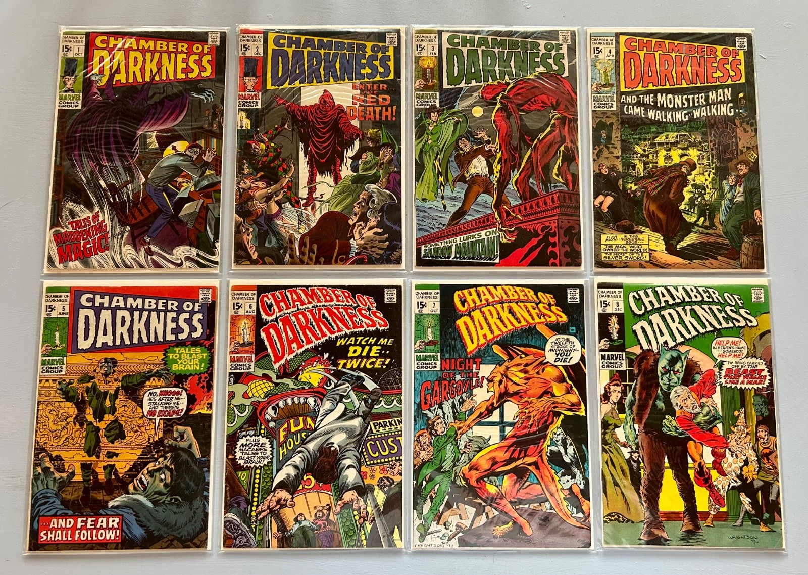 CHAMBER OF DARKNESS FULL RUN 1,2,3,4,5,6,7,8 (1969-70) MID-TO-HIGH GRADE