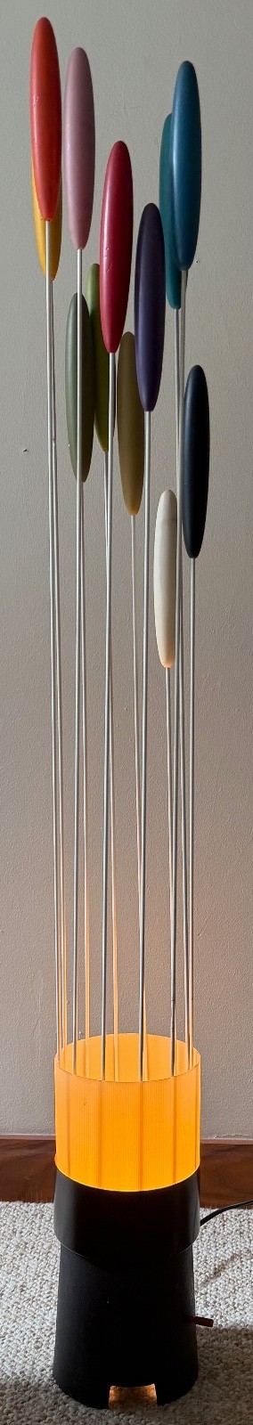 Vintage MCM Bill Curry Design Line Cattail Lamp Mid Century Modern Lighting 60s