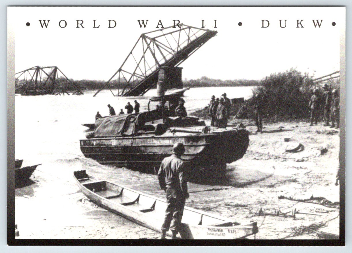 Postcard WWII DUKW Amphibious Vehicle Historical Image