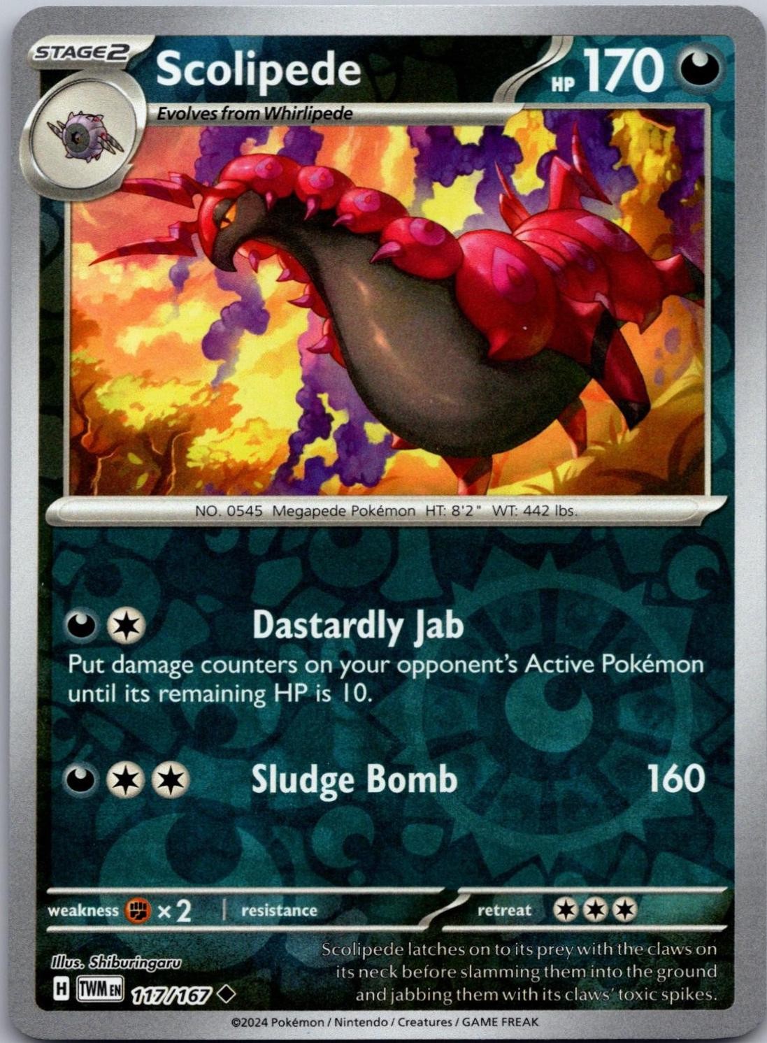Scolipede Reverse Holofoil TWM 117/167 U NM