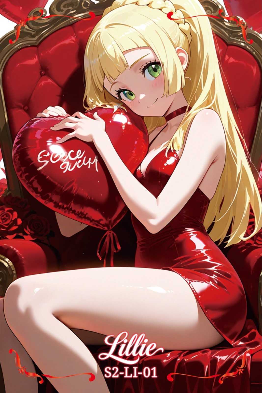 Lillie Pokemon A5  Collectible Art Card With NFC Chip Anime Doujin Waifu CARD