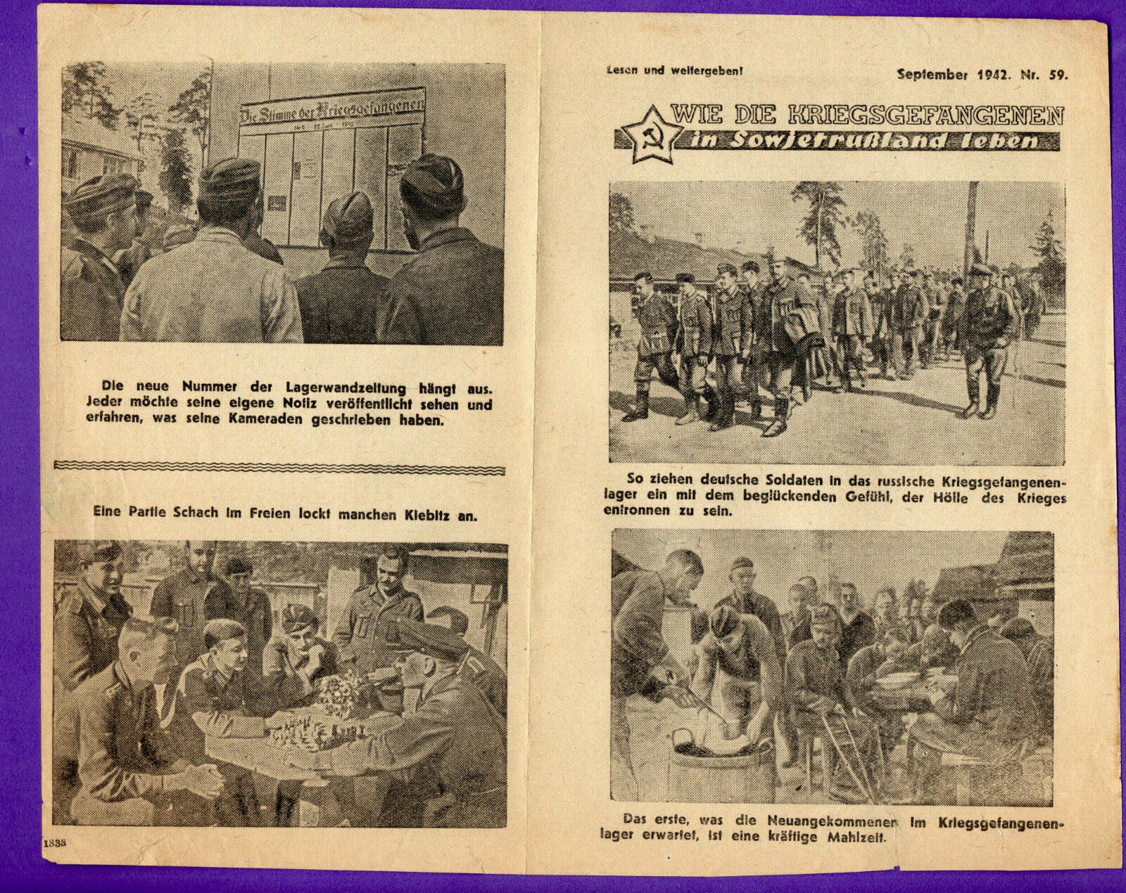 1942s RUSSIA GERMANY PROPAGANDA VINTAGE LEAFLET 463 1942s RUSSIA GERMANY PROPAGANDA VINTAGE LEAFLET 463