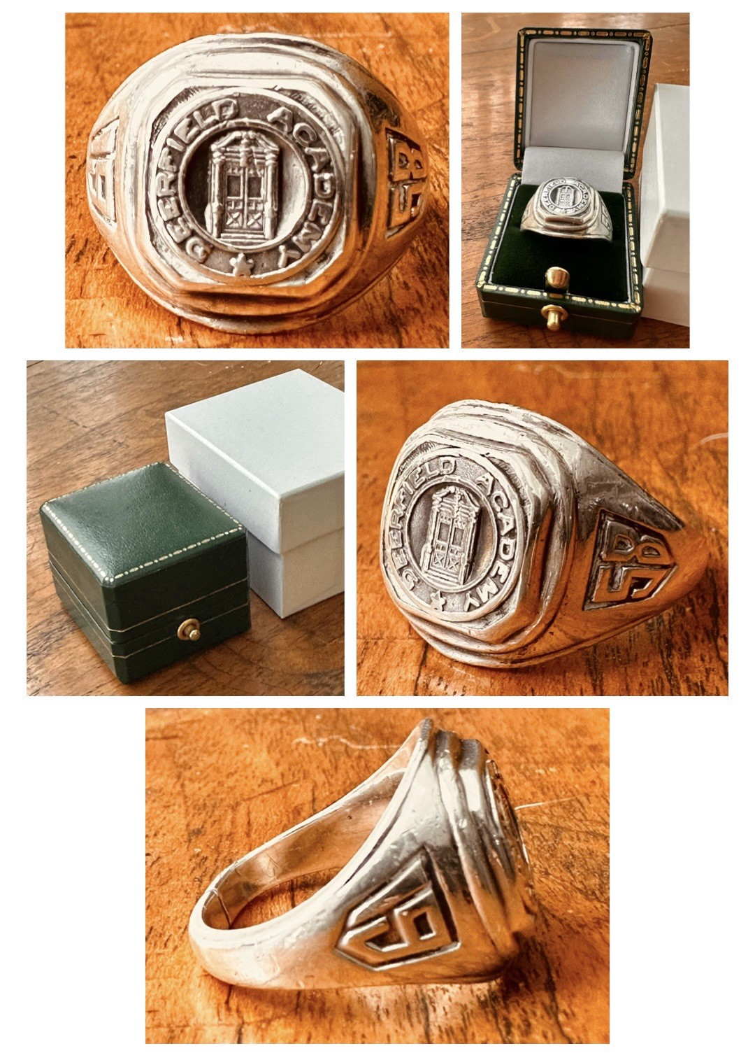 1958 Deerfield Academy Deerfield, MA Balfour Sterling Silver Size 8.5 Class Ring