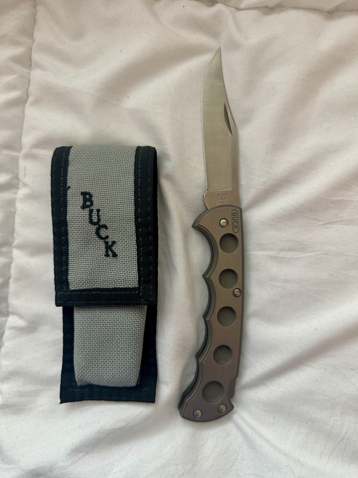 Buck 560 Titanium Lockback Vintage Knife With Sheath Buck 560 Titanium Lockback Vintage Knife With Sheath