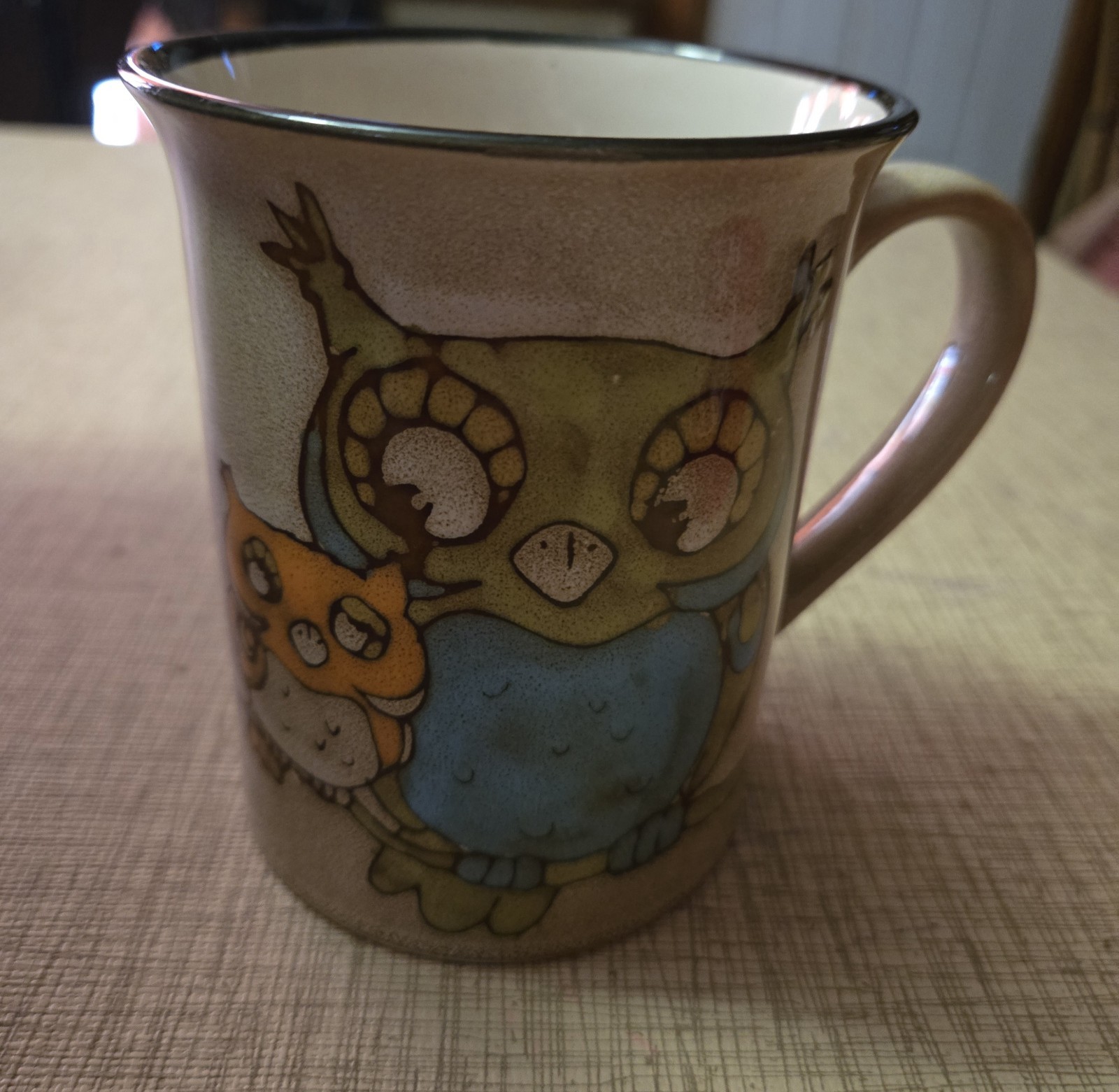 Pier 1 Vintage Owl Buddy Stonewear Mug