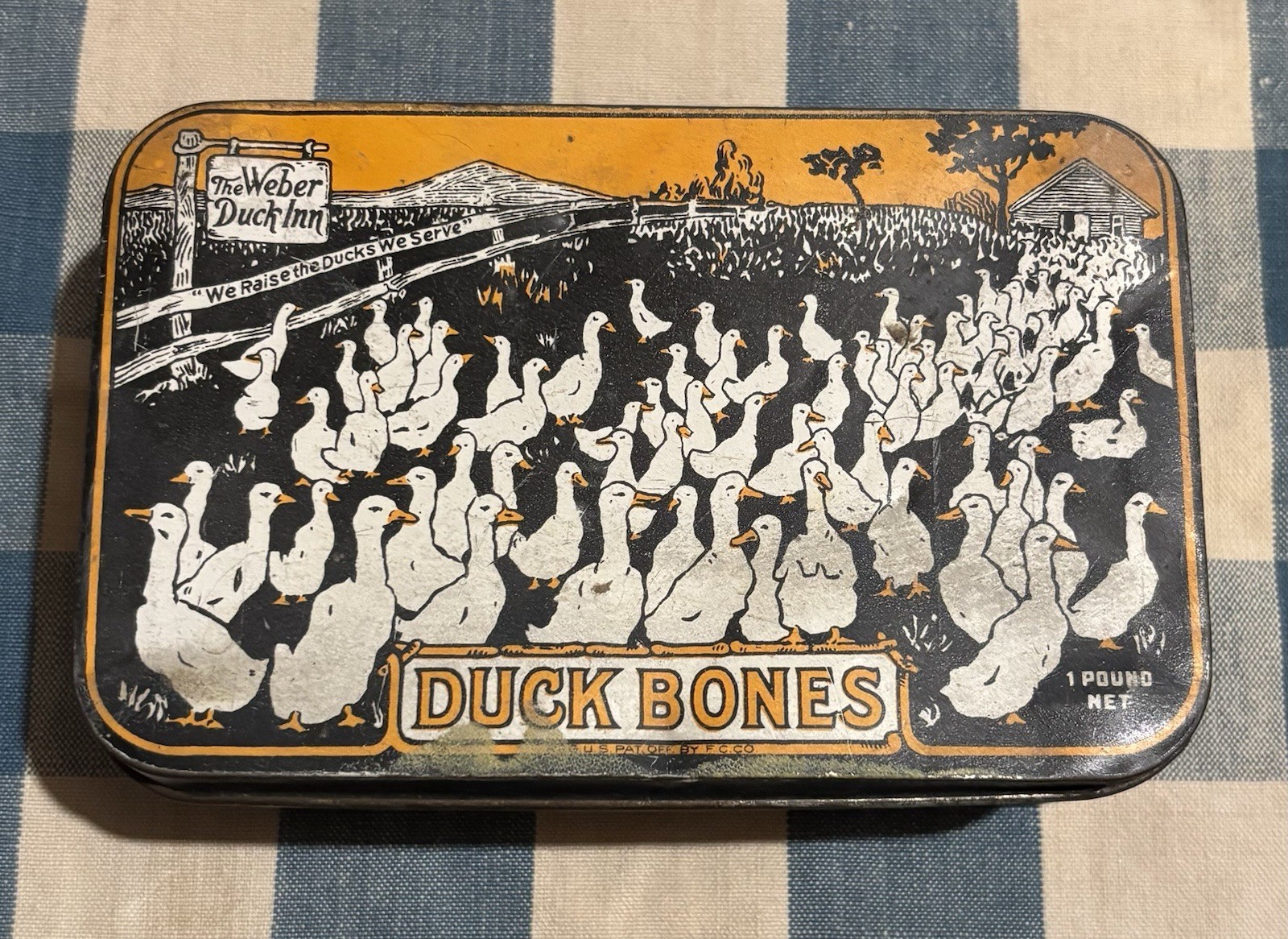 Antique Weber Duck Inn Tin Duck Bones Wrentham Mass. Rare Antique Weber Duck Inn Tin Duck Bones Wrentham Mass. Rare
