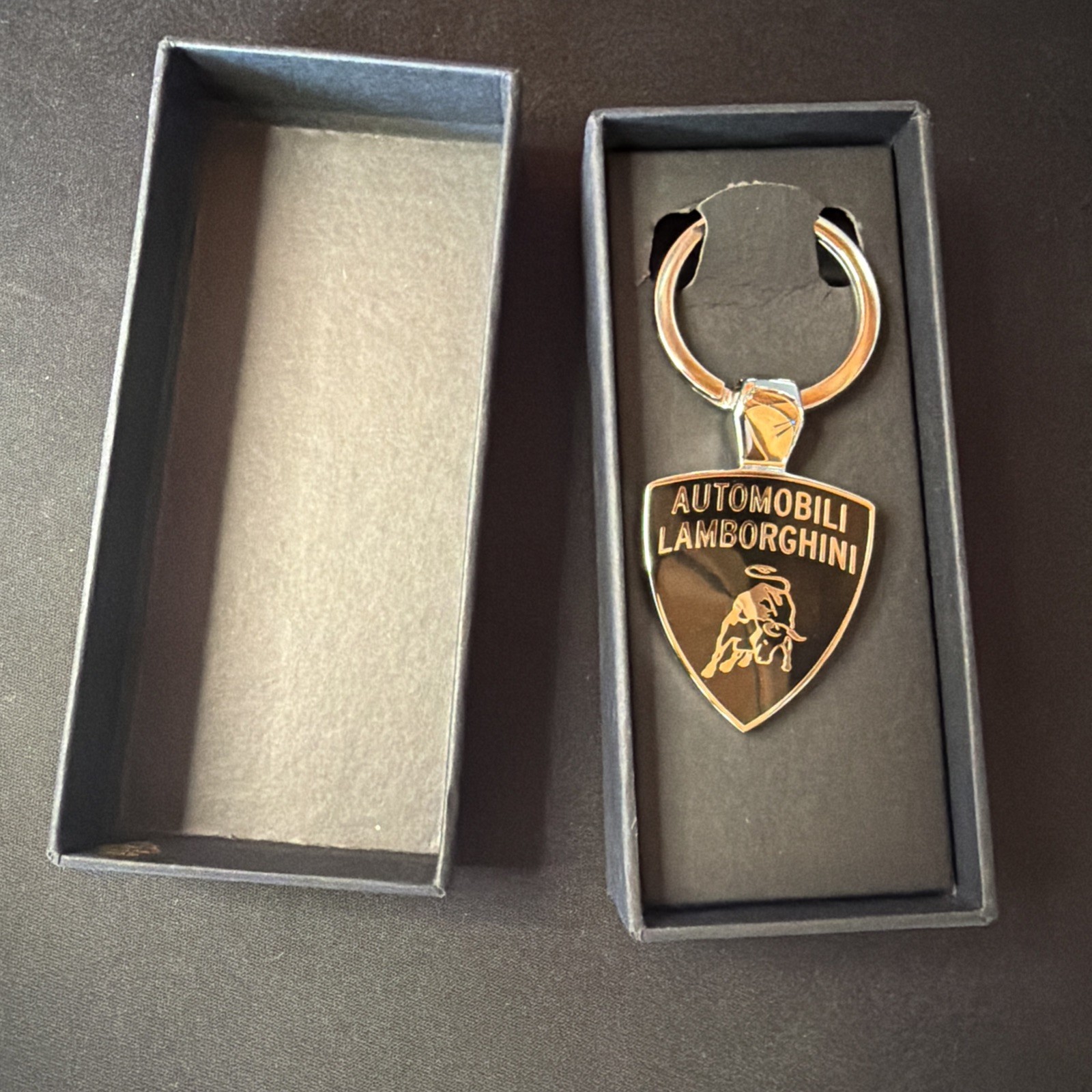 Lamborghini Keyring gunmetal/black OEM Lamborghini Keyring gunmetal/black OEM