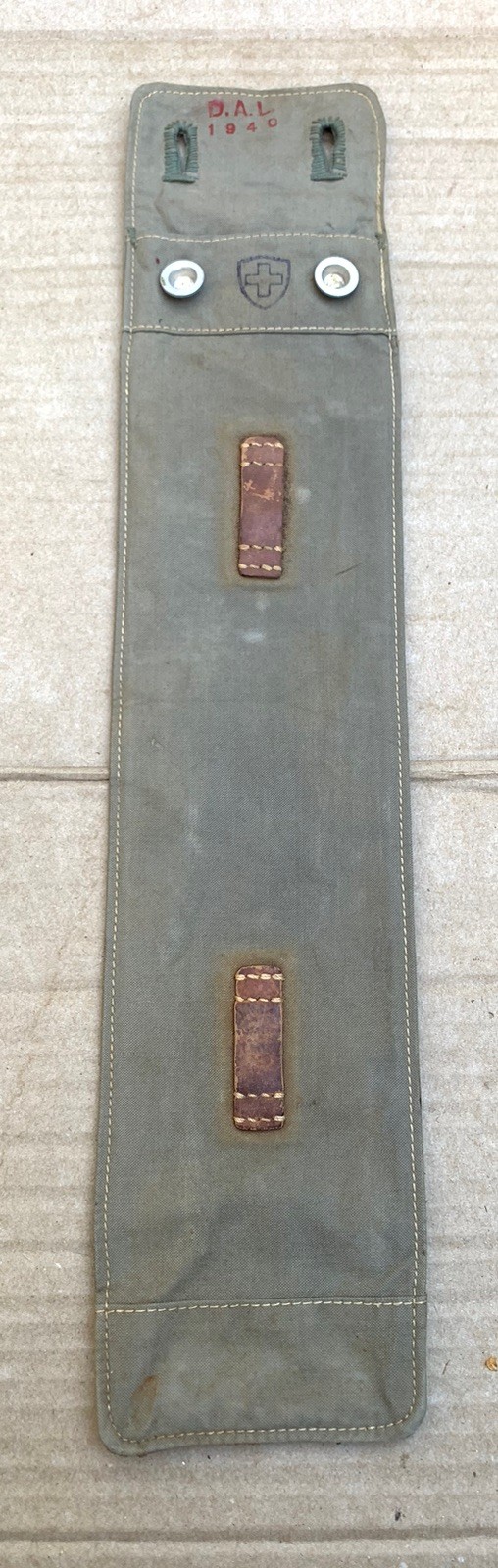 WWII Swiss Zeltbahn Tent Pole Pouch 1940 Dated