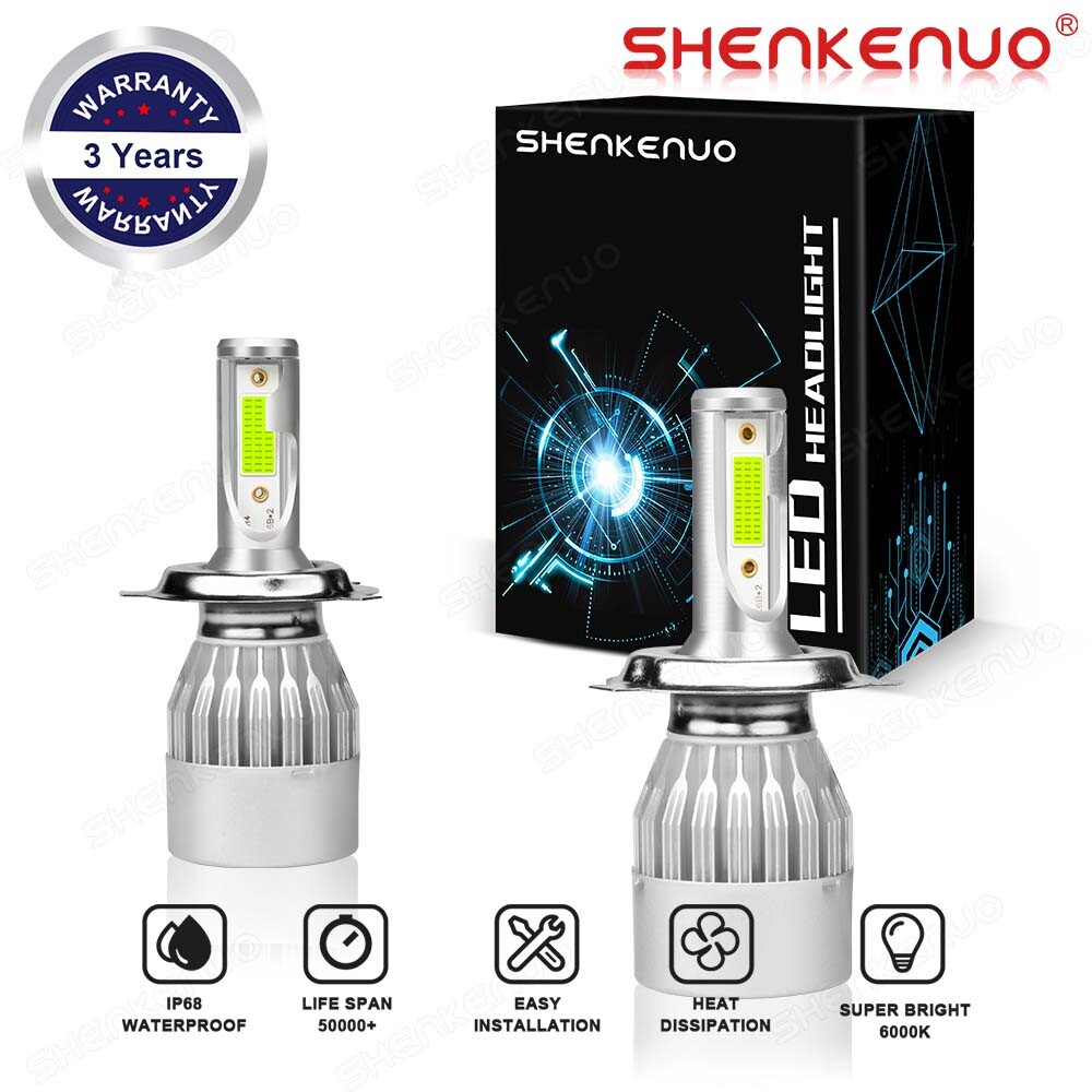 9003 H4 LED Headlight Bulbs Kit 3600LM Hi/Lo Beam Super Bright White