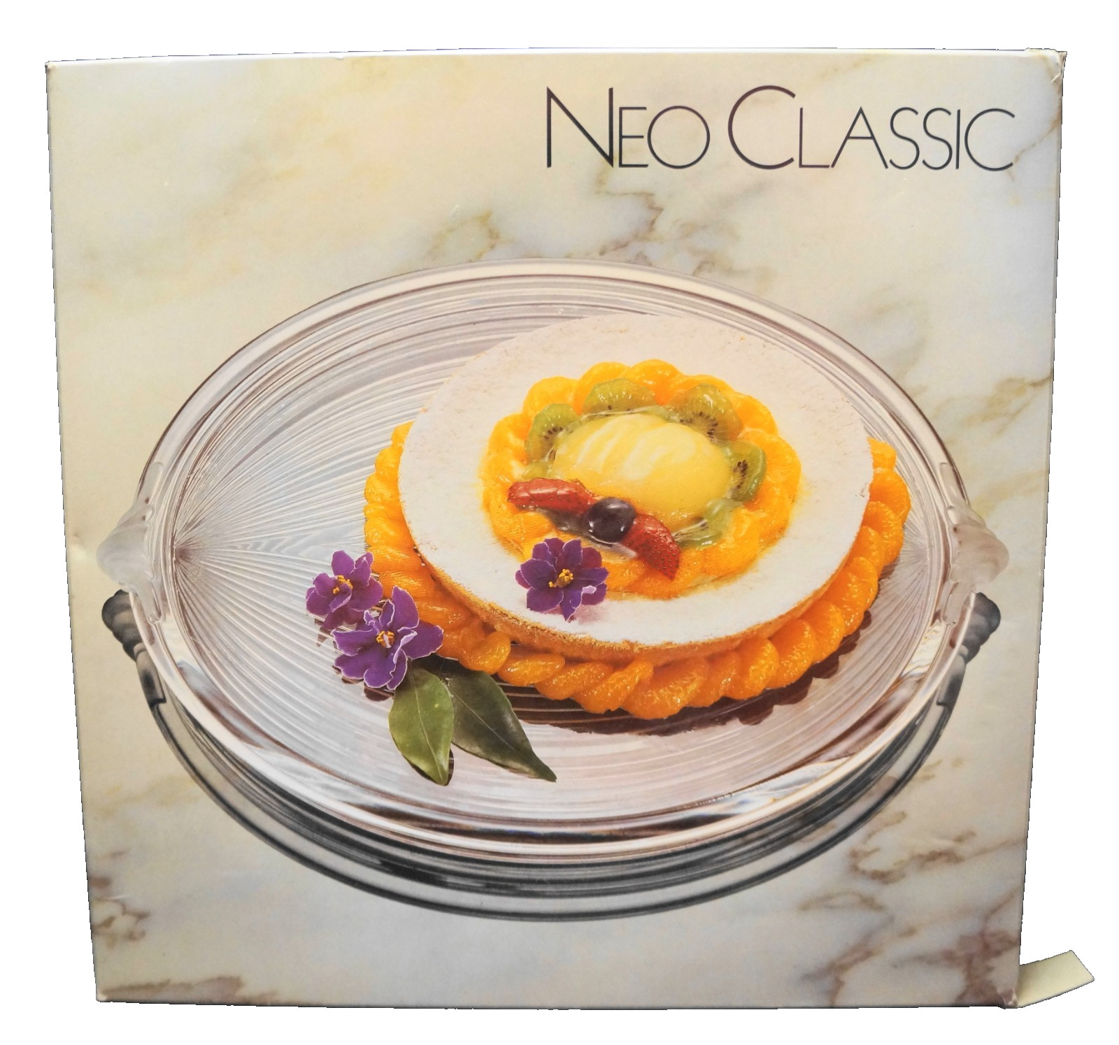 Mikasa Crystal Neo Classic Cake Plate Platter Tray Original Box